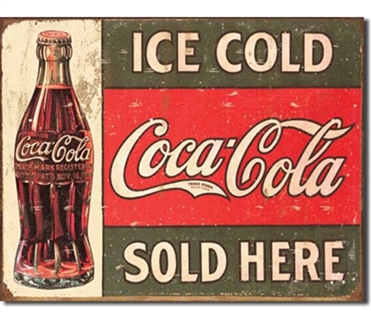 Tin Sign Dorm Room Decor classic coca cola advertisement in a tin sign for decoration for apartments and college dorms
