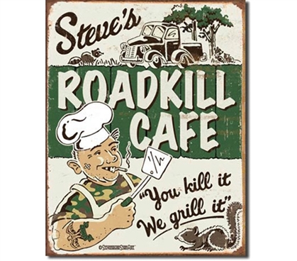 Tin Sign Dorm Room Decor gross but cool road kill funny tin sign wall decoration for dorms and apartments