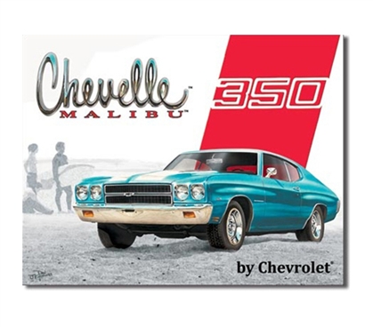 Tin Sign Dorm Room Decor classic Malibu Chevrolet blue car vintage photograph print on tin sign for walls