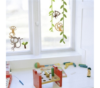 Decorate Your Dorm Room With Monkey Decor - Window Peel N Stick