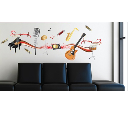 Band Play - Dorm Room Wall Decor Peel N Stick College Wall Stickers