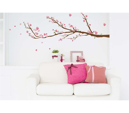 Cherry Blossoms - Peel N Stick Decoration - Beautiful Wall Stickers For Spicing Up Dorm Rooms