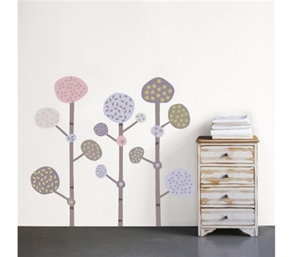 Mushroom Trees - Dorm Room Wall Peel N Stick Decorating Essentials