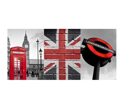 Cool College Essentials - London Red Panoramic Wall Art - Peel N Stick - Decorate Your Dorm