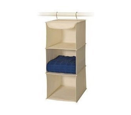 Keep Dorm Room Tidy - 3-Shelf Sweater Canvas Organizer - Dorm Closet Organizer