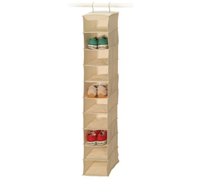 10-Pocket Shoe Shelf Canvas For Men's shoes, Boots Dorm shoe organizer