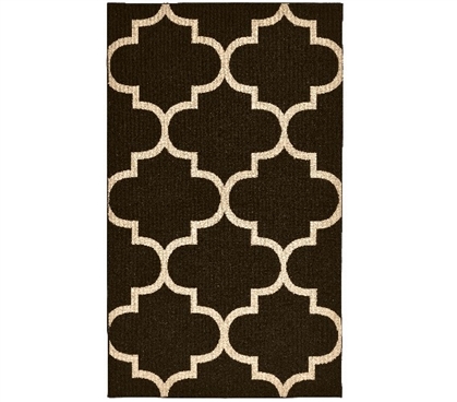 Quatrefoil College Rug - Mocha and Beige Dorm Room Decorations Dorm Room Decor