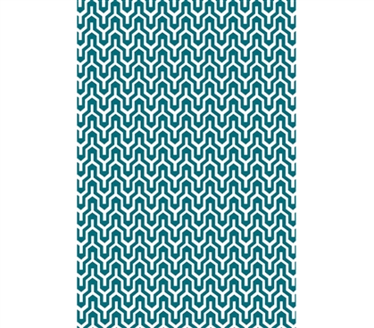 Be Adventurous - Torrent College Rug - Teal and White