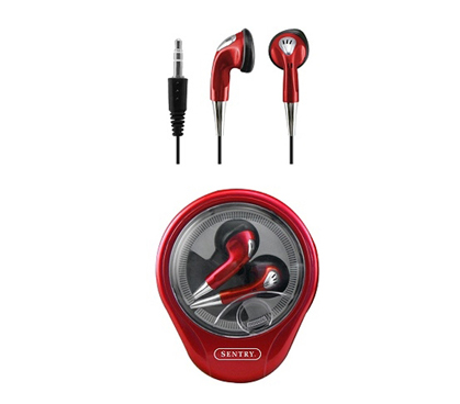 College Stuff - Wind - Up MP3 Earbuds - Red Only - Great For Studying With Music