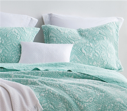 Affordable College Bedding Accessories Hint of Mint Standard Pillow Sham Textured Gradient Stone Washed Pattern