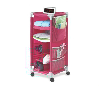 Dorm Organizer - Pink with Wheels