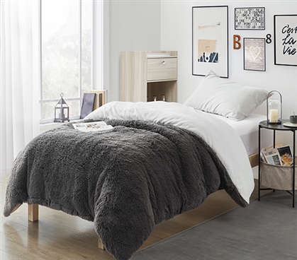Student Discount Dorm Bedding College Duvet Cover Gray Twin XL Bedspread Softest College Bedding Essentials