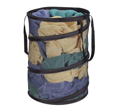 Pop-up Spring Form Mesh Hamper Pop Open Space Saving Hamper