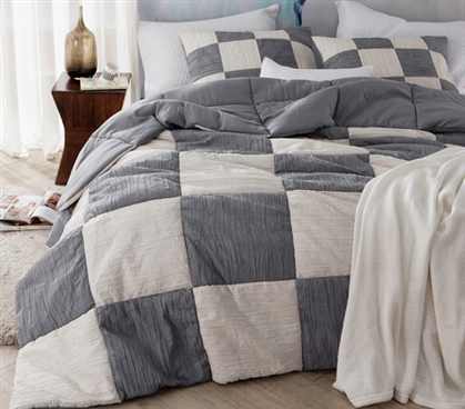 Twin XL Blanket Checkerboard Bedding Quilt Dorm Size Bed Dimensions Neutral Dorm Decor Ideas
