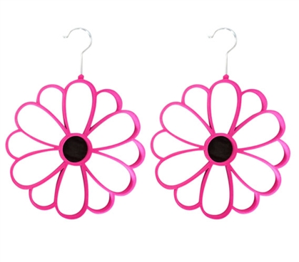 2 Pack Flocked Scarf Hanger - Flower Design - Hot Pink Closet Organizers Dorm Essentials