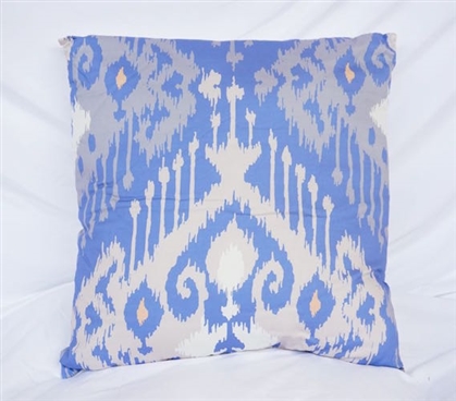 Dorm Bedding Blue Candelabra Cotton Throw Pillow