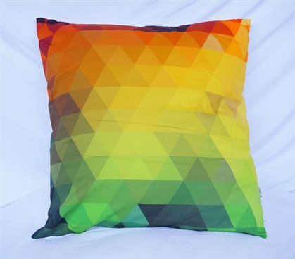 Rainbow Pixelated Cotton Throw Pillow for Twin XL Dorm Bedding