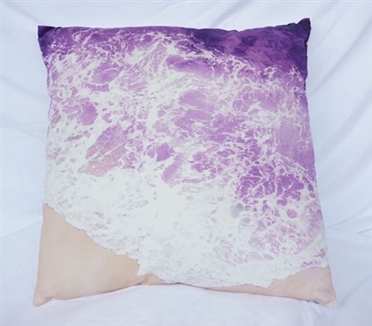 Dorm Decor Purple Reign Beach Shores College Cotton Throw Pillow