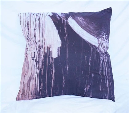 Dorm Bedding Cotton Throw Pillow Black Decor Drip Paint Design
