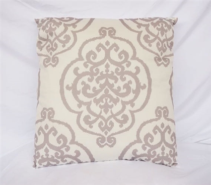 Silver Dorm Decor Fleur-de-lis Twin XL Bedding Cotton Throw Pillow