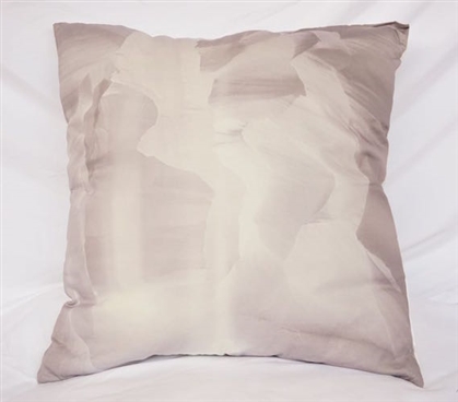 College Cotton Throw Pillow Antelope Canyon Glacier Gray