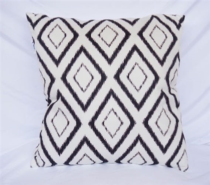 Black Blurred Diamond Decorative Dorm Cotton Throw Pillow