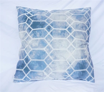 Dorm Bedding Cotton Throw Pillow Blue Prism Design