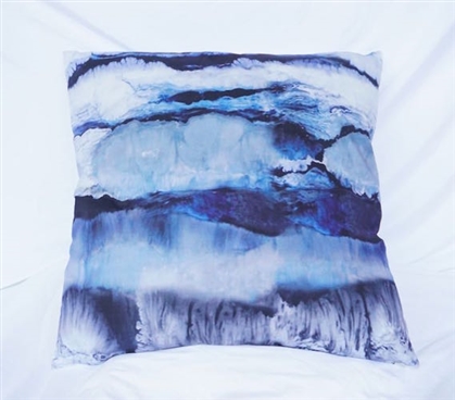 Dorm Decor Ocean Layers Blue College Bedding Cotton Throw Pillow