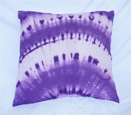 College Cotton Throw Pillow Purple Reign Tie-Dye Dorm Decor