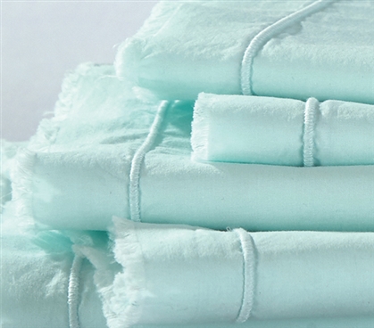 Hint of Mint Eyelash Textured Twin XL Sheet Set Extra Long Twin Sheets Dorm Bedding