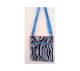 Must Have Dorm Items Blue Zebra Purse Messenger Bag