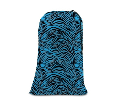 Vibrant & Expressive - Turquoise Zebra College Laundry Bag