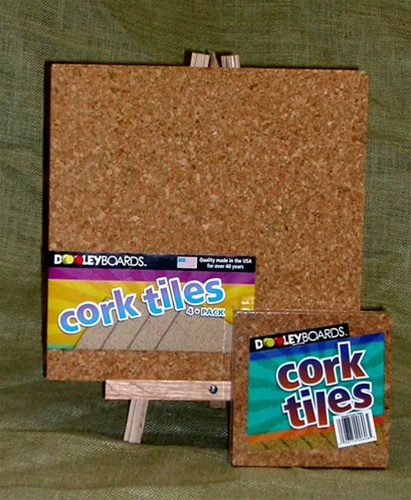 Dark Cork Squares, 12 x 12, Pack of 4