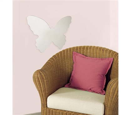 Add Dorm Wall Decor - Butterfly Mirror - Peel N Stick - Very Cool Mirror