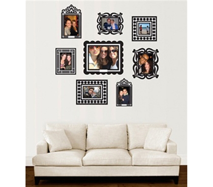 Stickr Frames - Set of 8 Black - Gives your wall pics some fun college decor