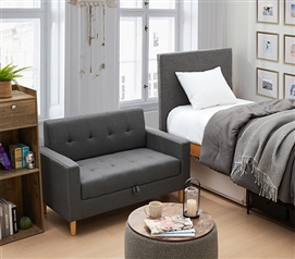 The College Couch by Dorm Haul - Boucle Dark Gray