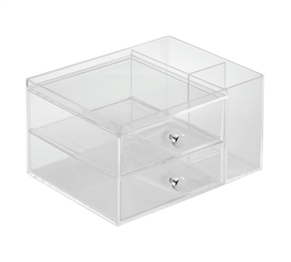 Durable College Organizer for Cosmetics and Small Dorm Supplies Includes Two Side Drawers