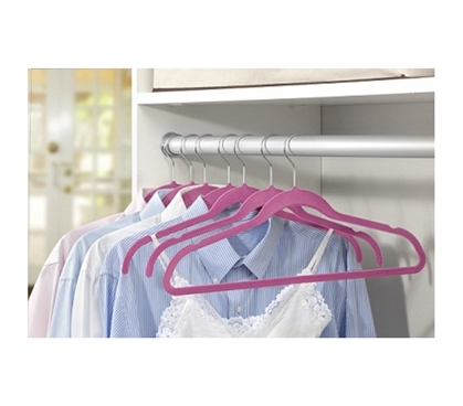 Organize Your Closet - Soft Grip Shirt Hangers - Set of 6 (Fuschia) - An Essential Dorm Item