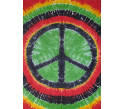 Rasta Peace Sign Tapestry College bed accessory