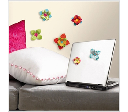 Exciting 3D Flowers - Peel N Stick Dorm Decor - Dorm Room Decorations