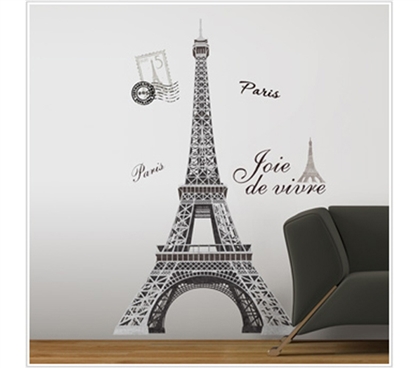 Cheap Way To Visit Paris - Eiffel Tower - Peel N Stick Dorm Decor