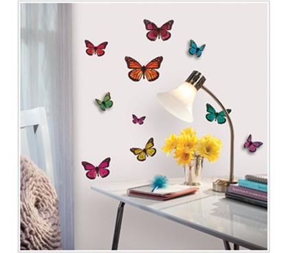 Cheap College Student Favorite - The 3D Butterflies - Peel N Stick Dorm Decor