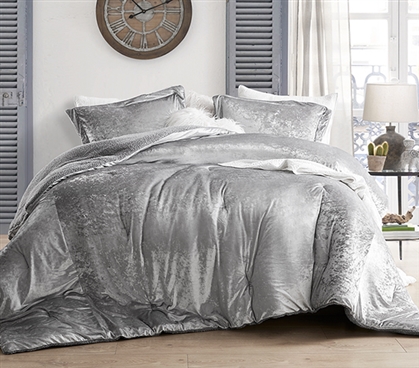 Sorority Room Decor Gray Twin Extra Long Comforter Girls Gray College Bedding Set for Sorority