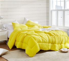 Twin XL Bedding Essential for College Student Supplies Dorm Comforter Yellow Bedspread
