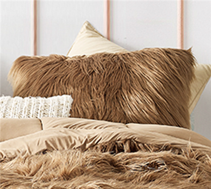 High Quality Faux Fur Pillow Cases for Dorm Bedding Accessories Cute College Decor Ideas