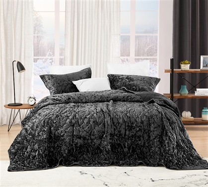 Black Velvet Bedspread Full Size Blanket College Bedding Essentials for Dorm Bed Dimensions