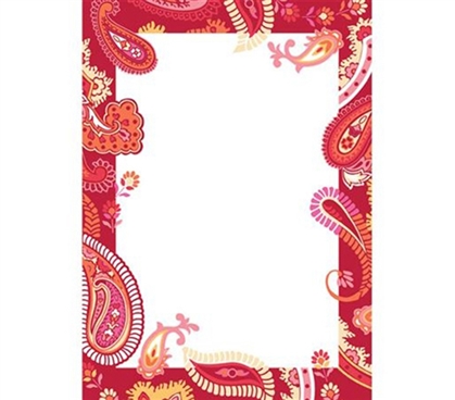 Red Paisley Dry Erase - Peel N Stick College Wall Accessory