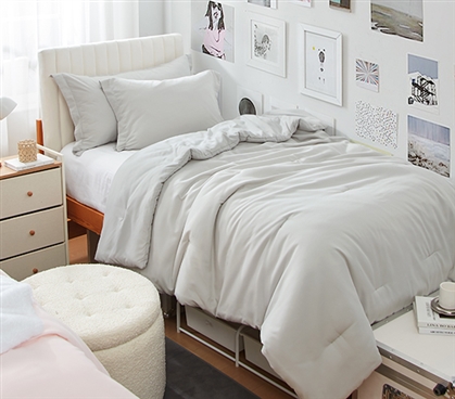 Dorm Haul - Cozy Twin XL College Comforter - Antarctica Gray
