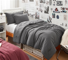 Dorm Haul - Cozy Twin XL College Comforter - Granite Gray