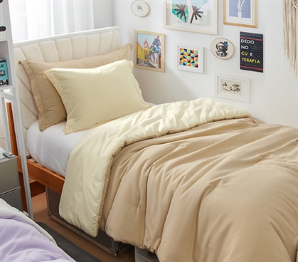 Dorm Haul - Cozy Twin XL College Comforter - Marzipan/Rutabaga